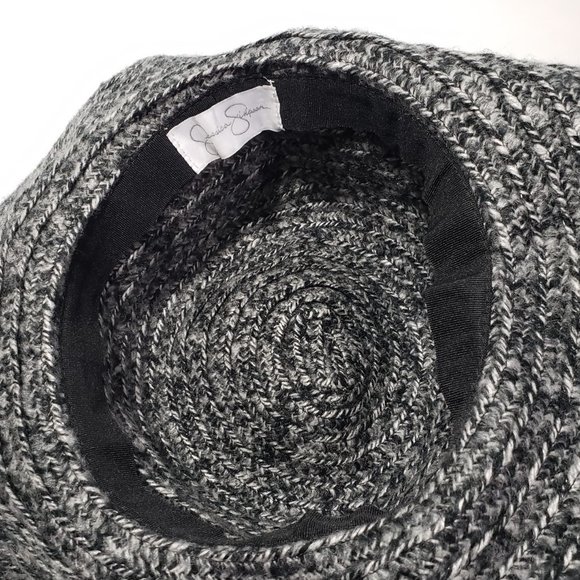 Jessica Simpson Floppy Sun Hat in Grey with Black Bow accent - Picture 7 of 11